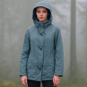 Classic Elements Jacket Womens L Blue Detachable Hood Vintage 90s